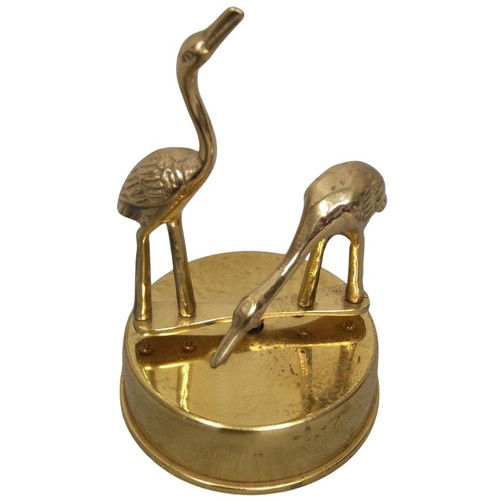 Vintage brass crane - vintage,